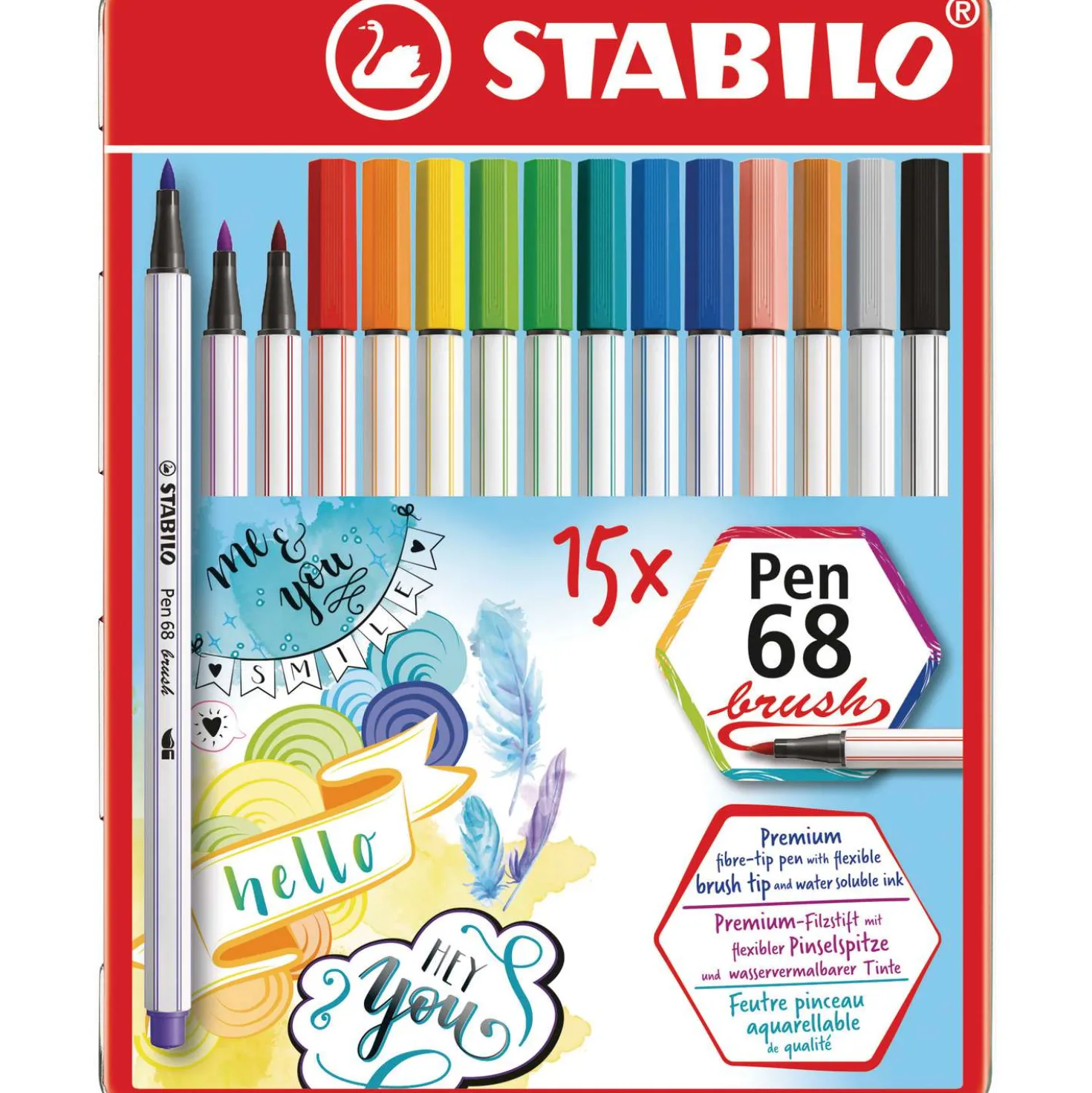 STABILO® Pen 68 brush Sets im Metalletui