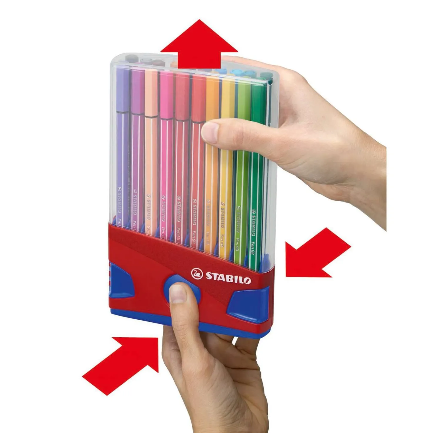 STABILO® Pen 68 Color Parade, Kunststoffbox mit 20 Stiften