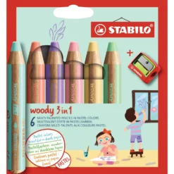 STABILO® woody 3 in 1 Pastell 6er-Set