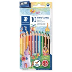 STAEDTLER® Noris®jumbo Buntstifte, 10er-Set mit Spitzer
