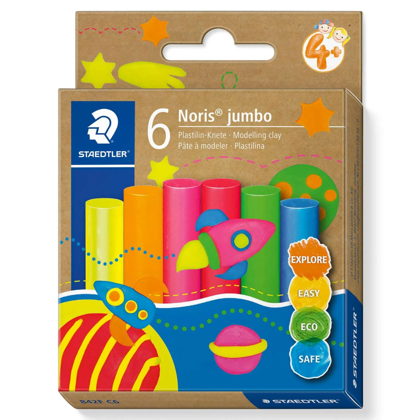 STAEDTLER® Noris® jumbo, Plastilin-Knete 6er-Sets