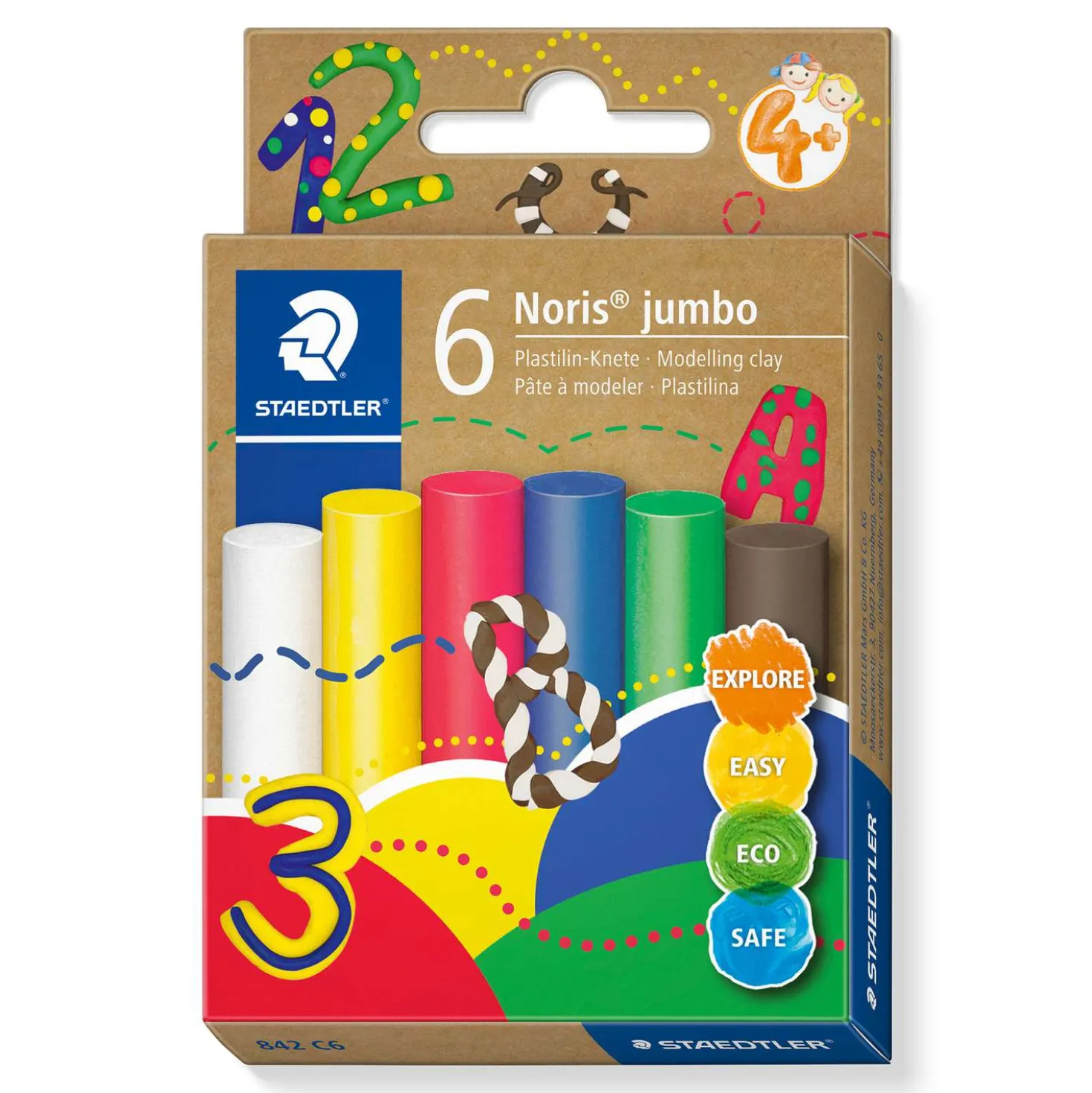 STAEDTLER® Noris® jumbo, Plastilin-Knete 6er-Sets