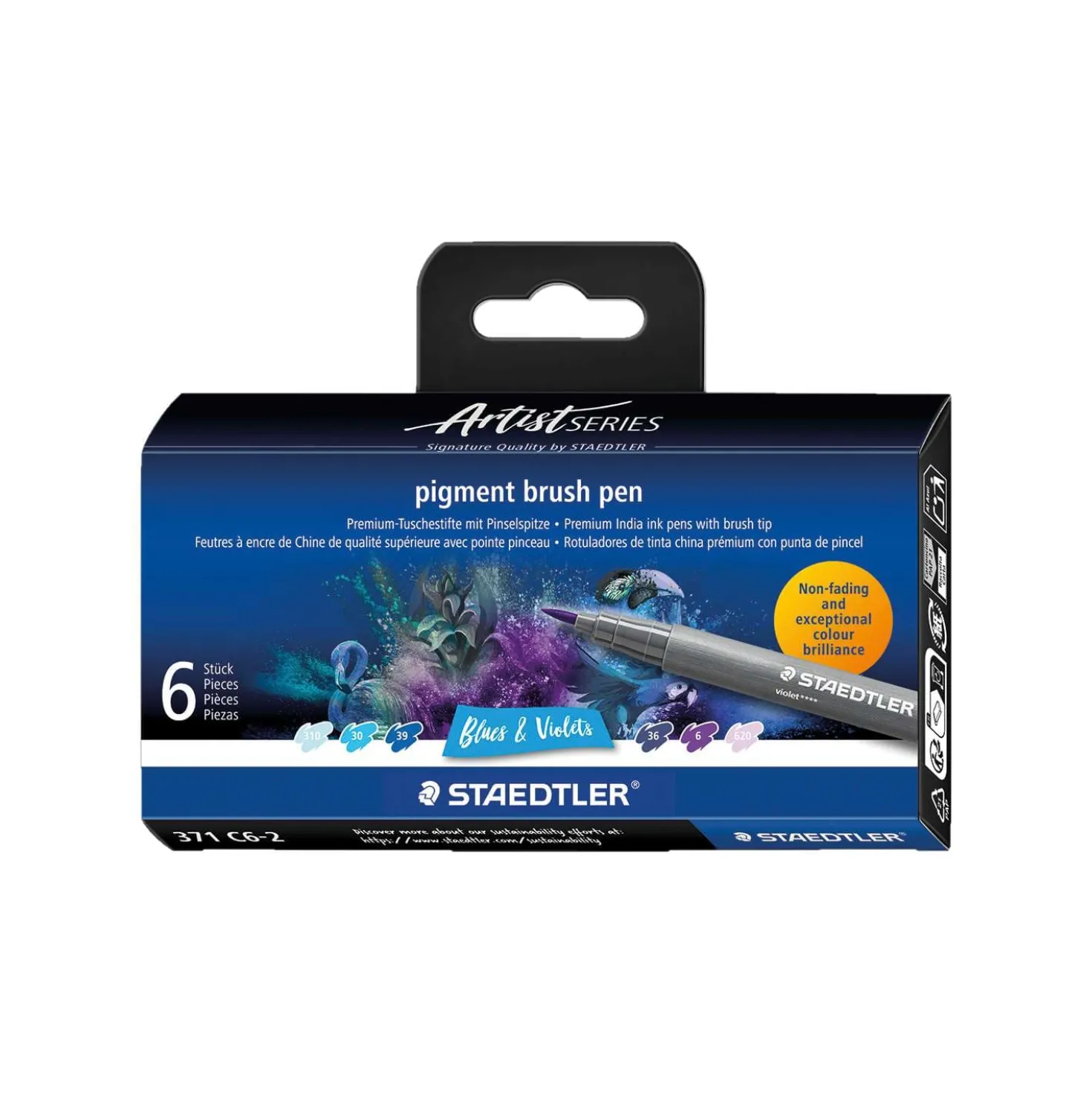 STAEDTLER® pigment arts pen brush 371, 6er-Sets