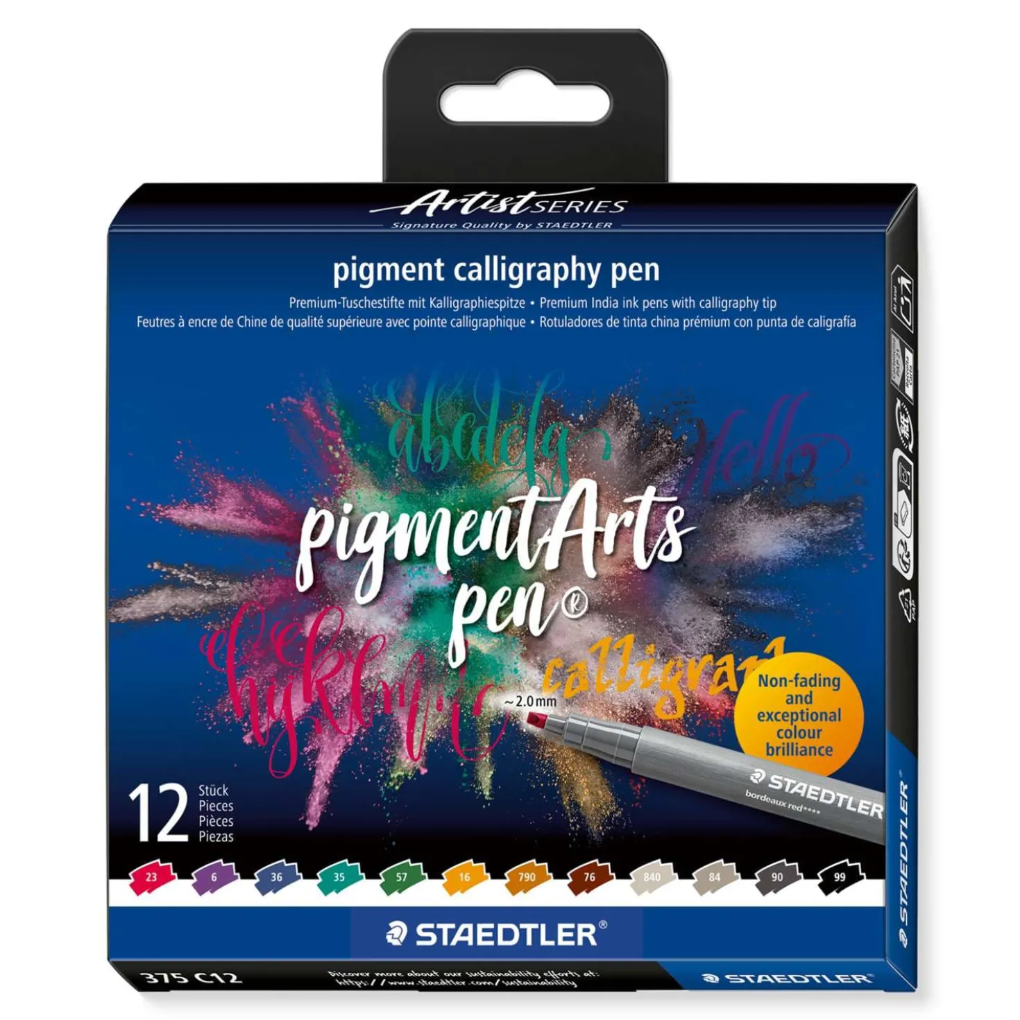 STAEDTLER® pigment arts pen calligraphy 375, 12er-Set