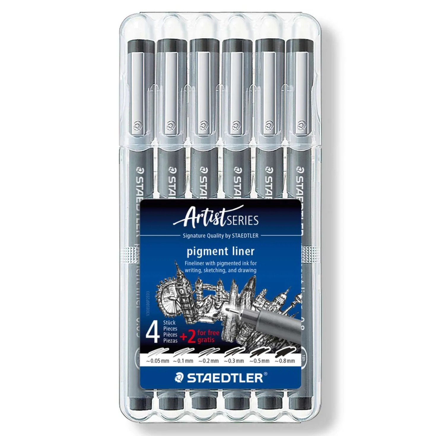 STAEDTLER® Pigment Liner 308, 6er Etui Fineliner