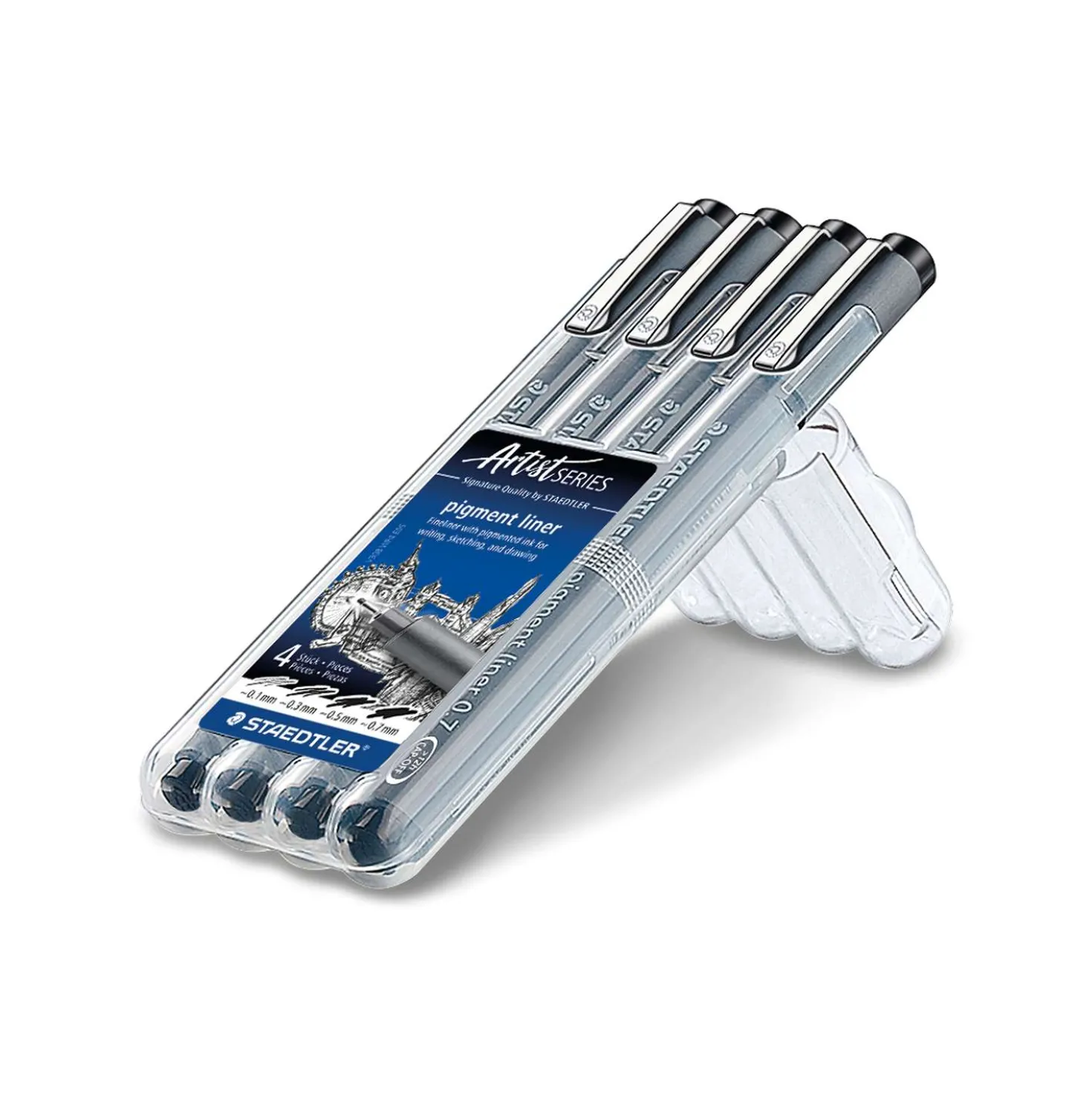 STAEDTLER® Pigment Liner 308, 4er-Etui Fineliner