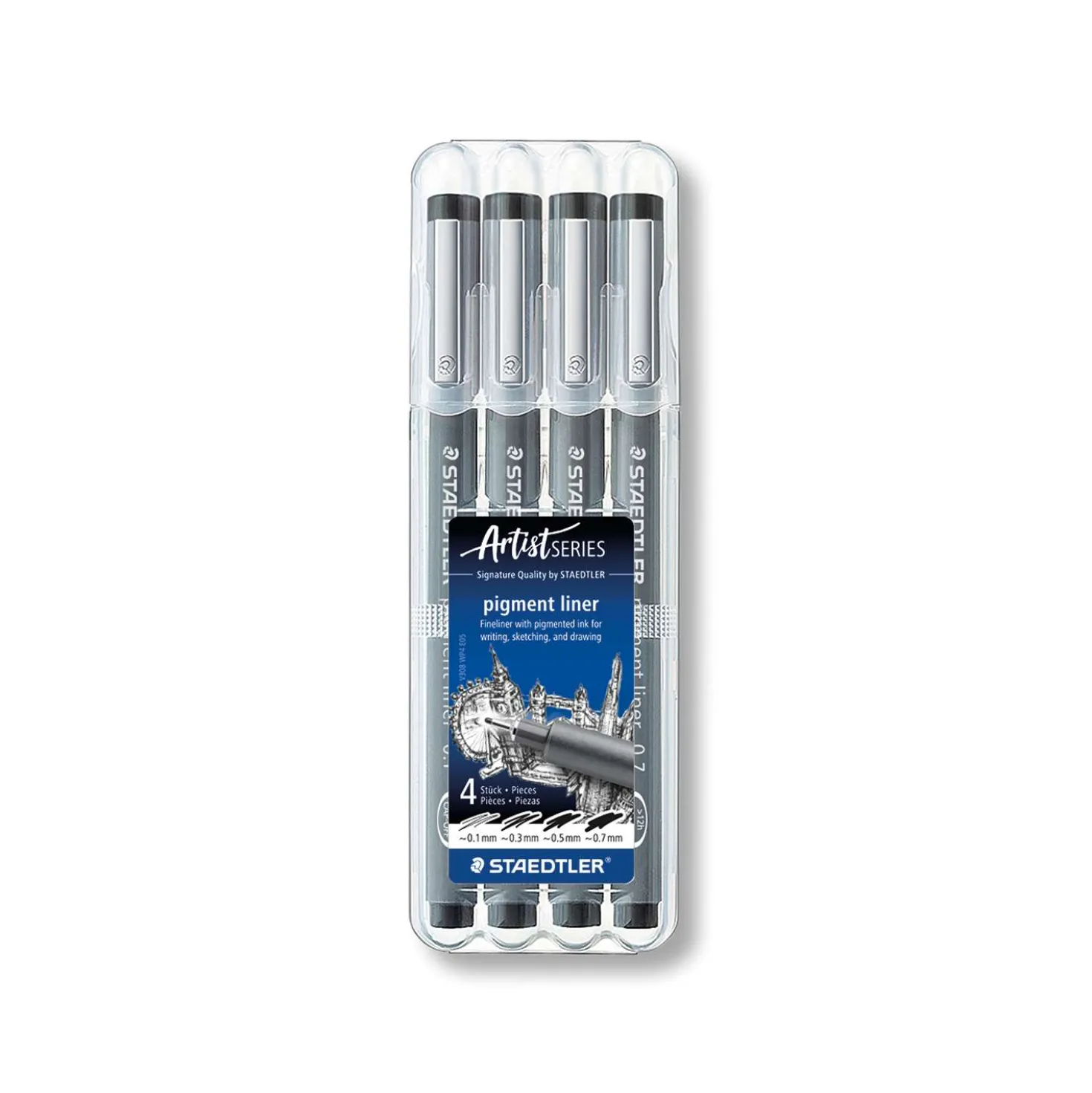 STAEDTLER® Pigment Liner 308, 4er-Etui Fineliner
