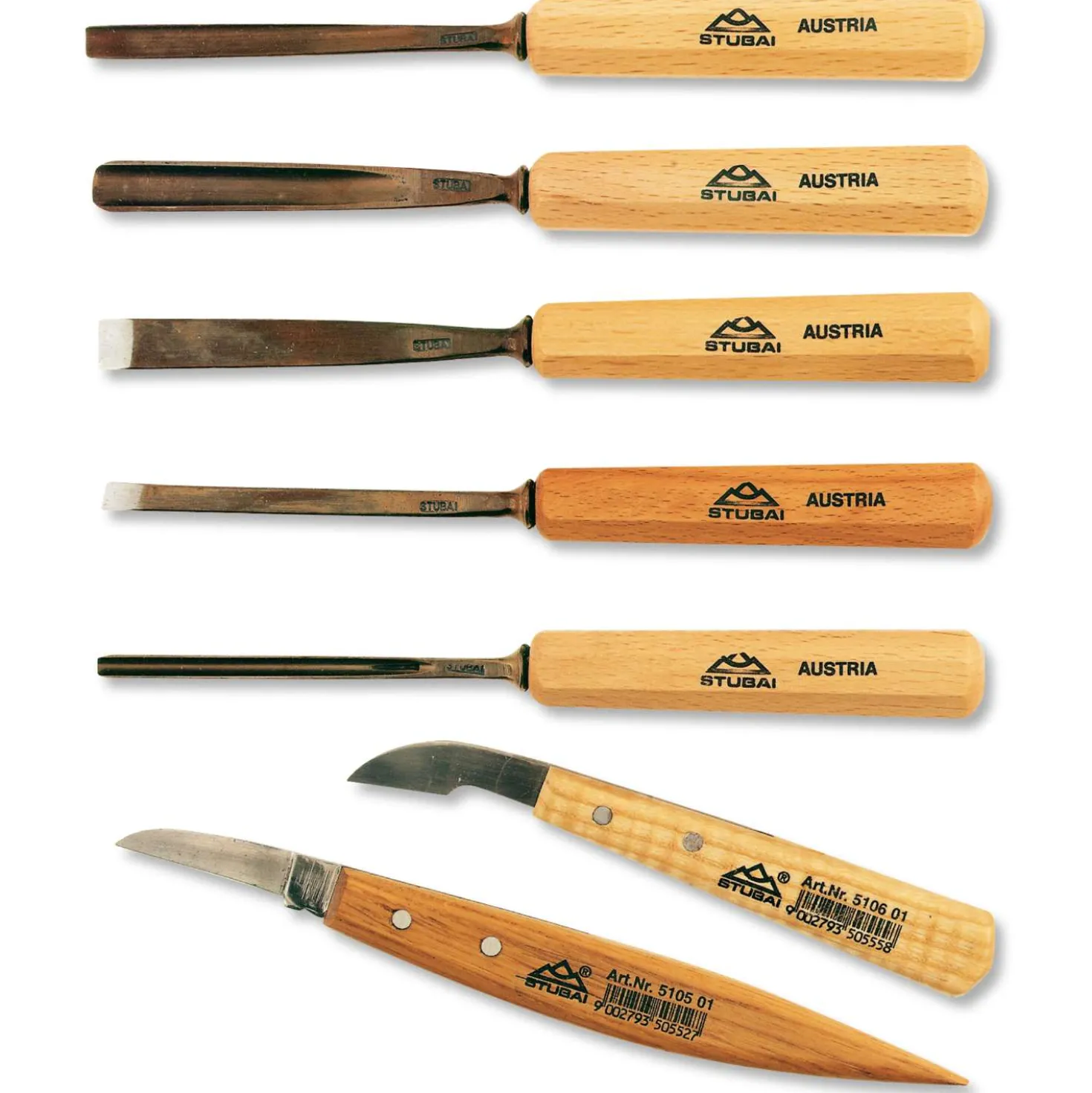 STUBAI Schnitzwerkzeug-Set, 7-tlg.