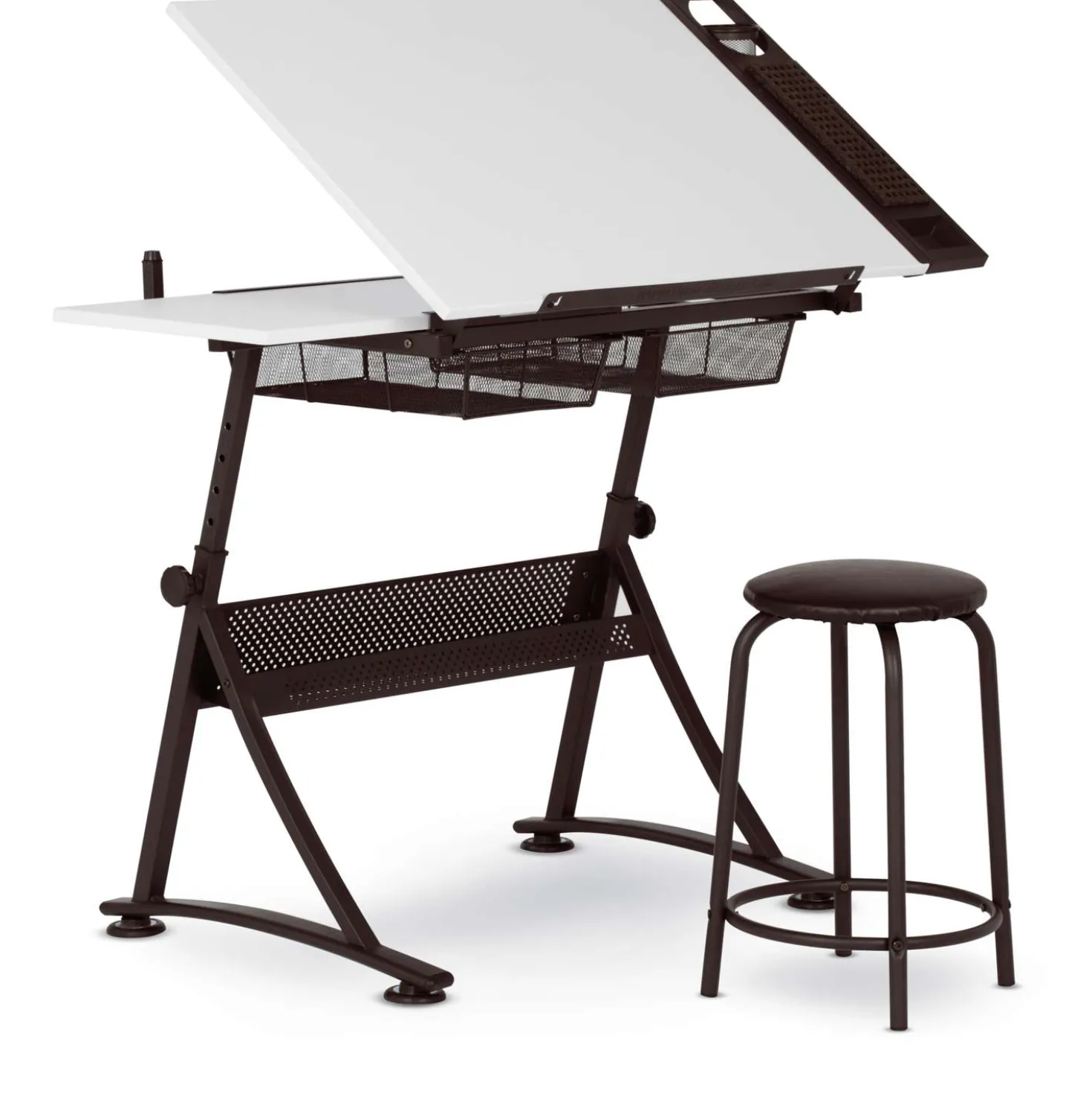 Studio Design Fusion Craft Zeichentisch inkl. Hocker, weiße Arbeitsfläche