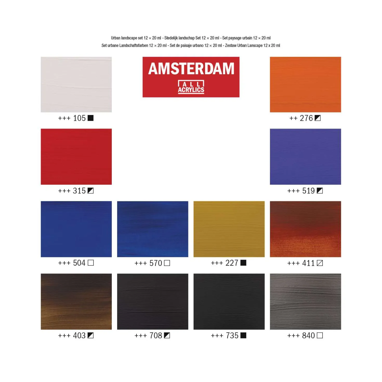 Talens AMSTERDAM Acrylfarbe "Standard Series" 12er-Sets
