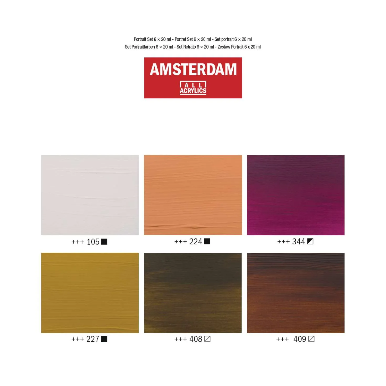 Talens AMSTERDAM Acrylfarbe "Standard Series" Sets, 6 x 20-ml-Tuben