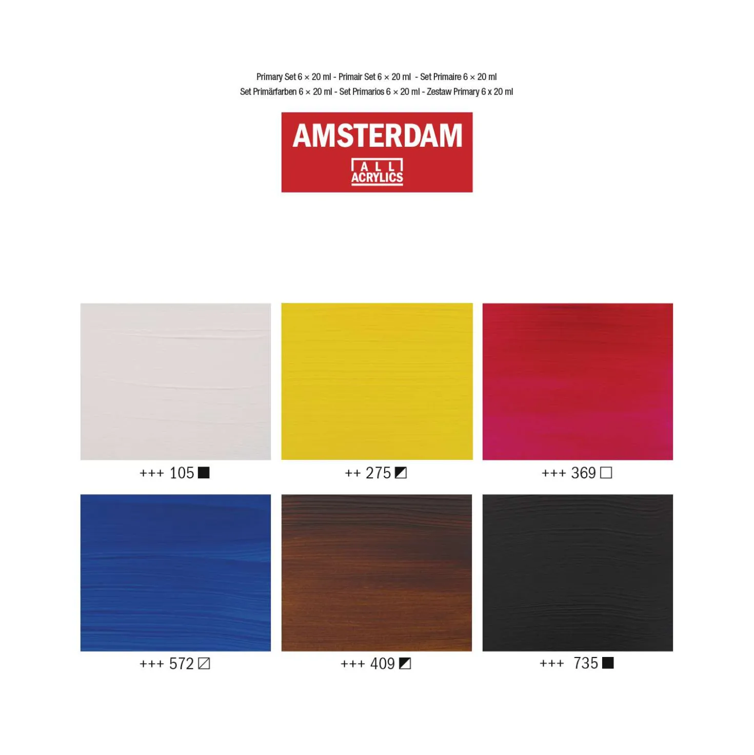 Talens AMSTERDAM Acrylfarbe "Standard Series" Sets, 6 x 20-ml-Tuben