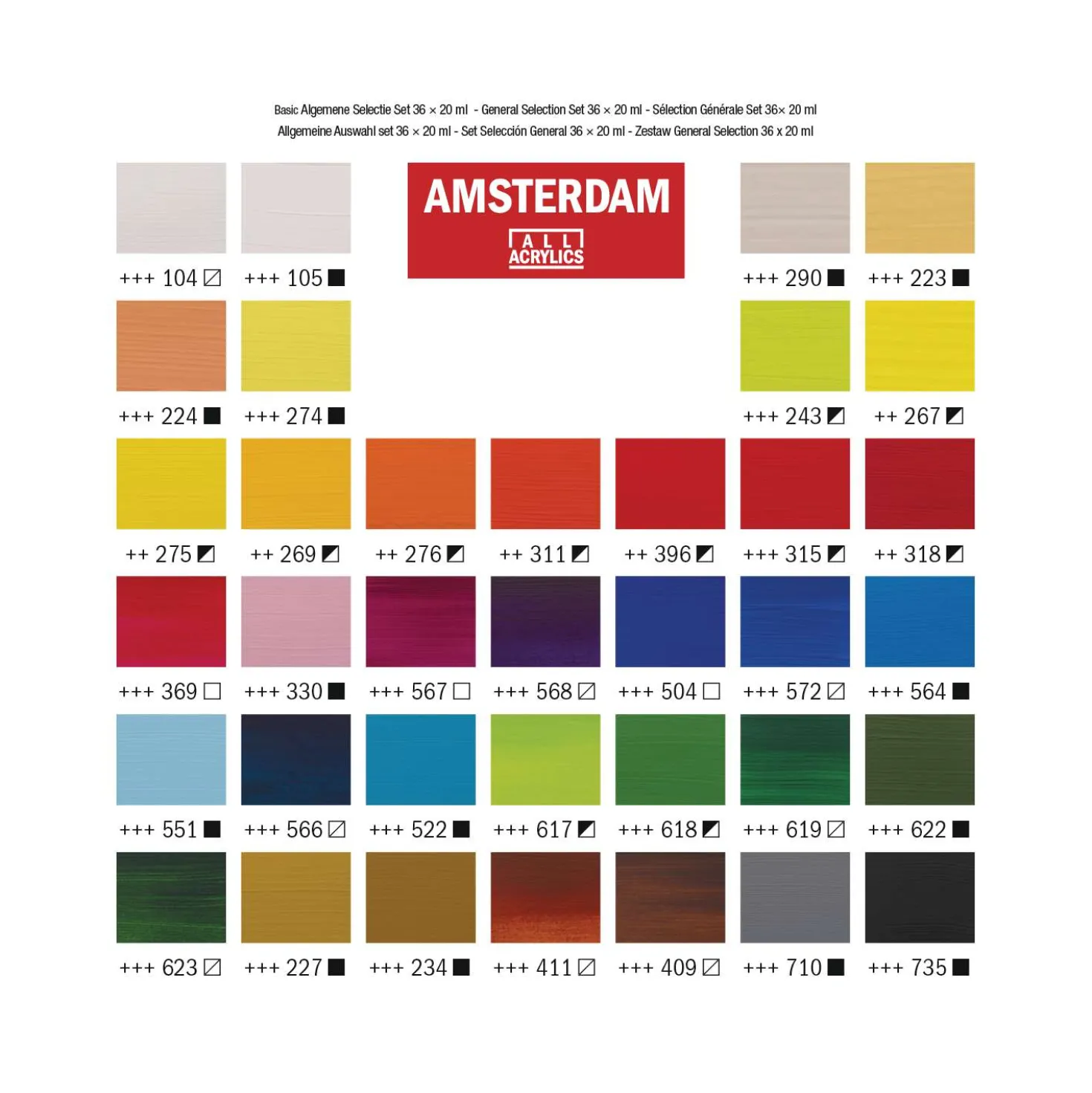 Talens AMSTERDAM Acrylfarbe "Standard Series" 36er-Set