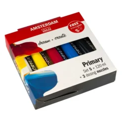 Talens AMSTERDAM All Acrylics Standard Series, Primärfarbenset inkl. Dosierspitzen