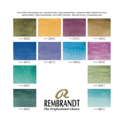 Talens REMBRANDT Aquarellkasten "Granulierende Farben", 12 Näpfchen