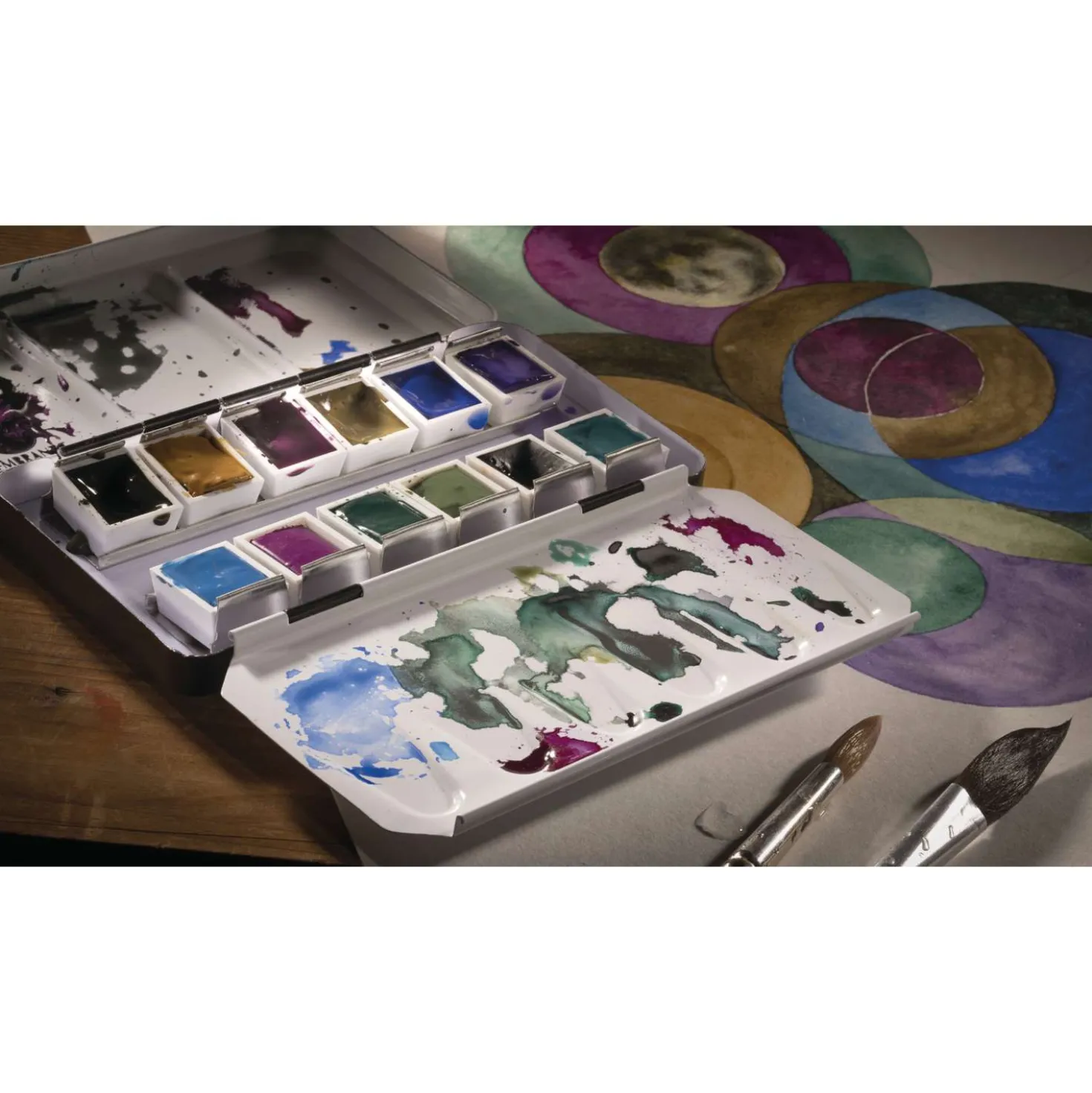 Talens REMBRANDT Aquarellkasten "Granulierende Farben", 12 Näpfchen