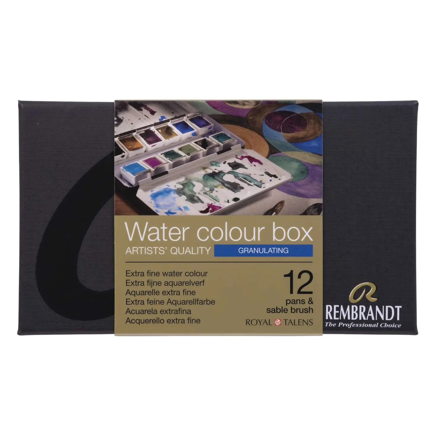 Talens REMBRANDT Aquarellkasten "Granulierende Farben", 12 Näpfchen