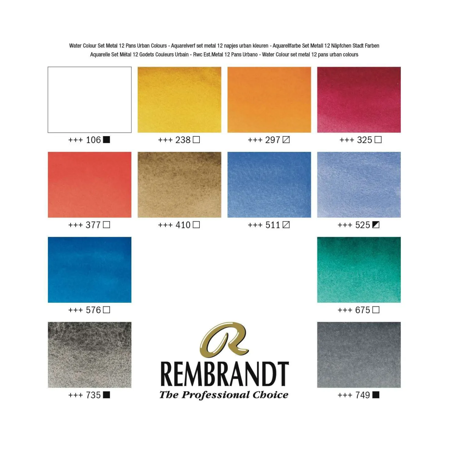 Talens REMBRANDT Aquarellkasten "Stadtlandschaftsauswahl"