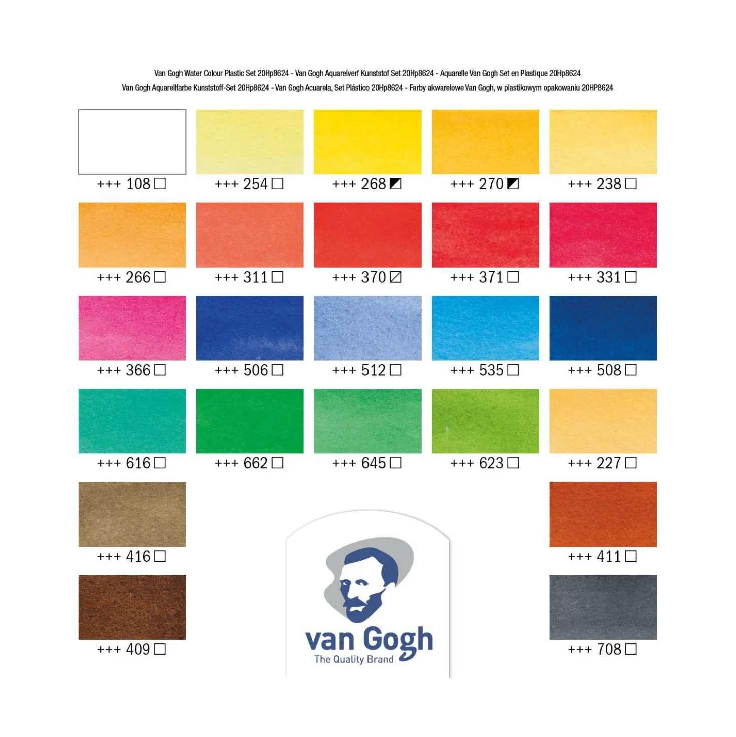 Talens Van Gogh Aquarellkasten mit 24 halben Näpfchen