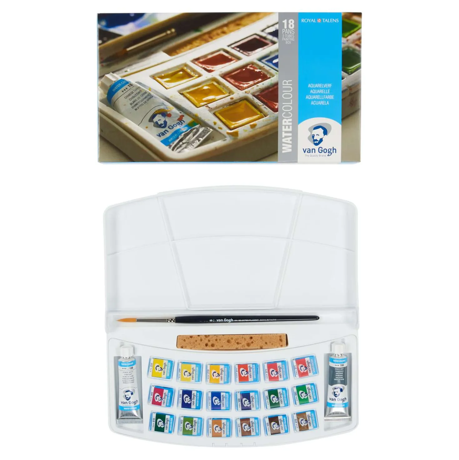 Talens Van Gogh Aquarellkasten mit 18 halben Näpfchen