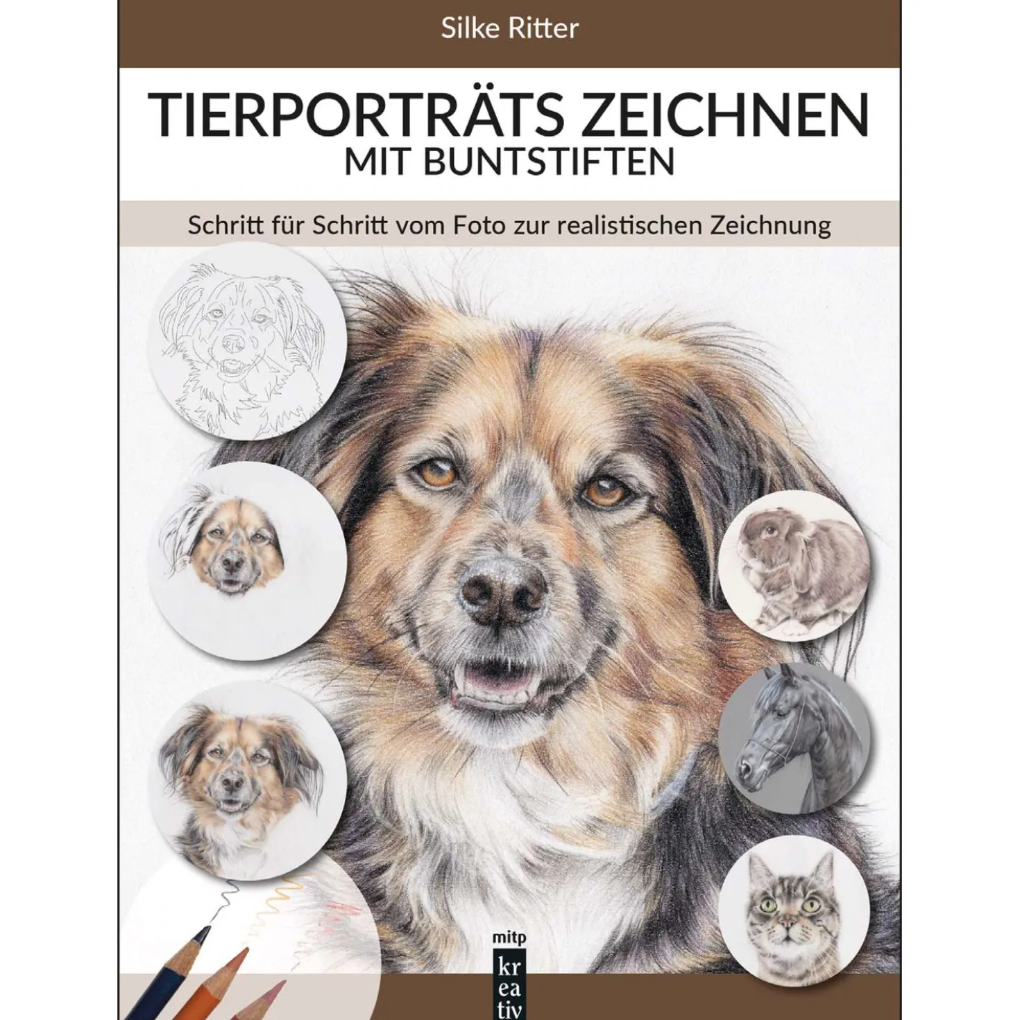 Tierporträts zeichnen mit Buntstiften