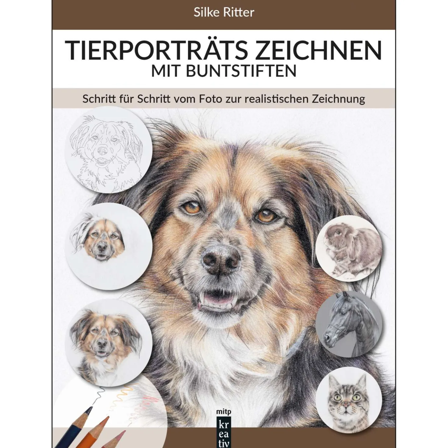 Tierporträts zeichnen mit Buntstiften