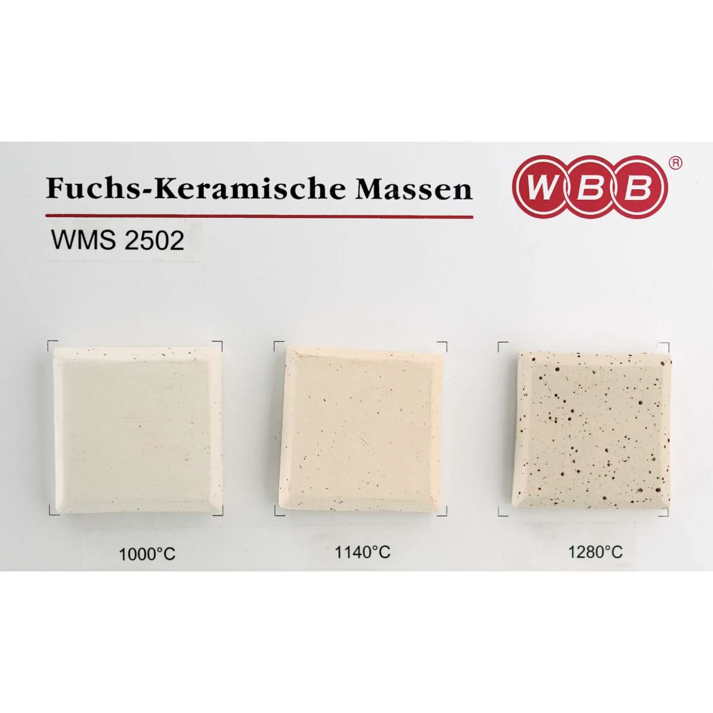 Tonmasse WMS 2502, creme mit Spots, feinst schamottiert