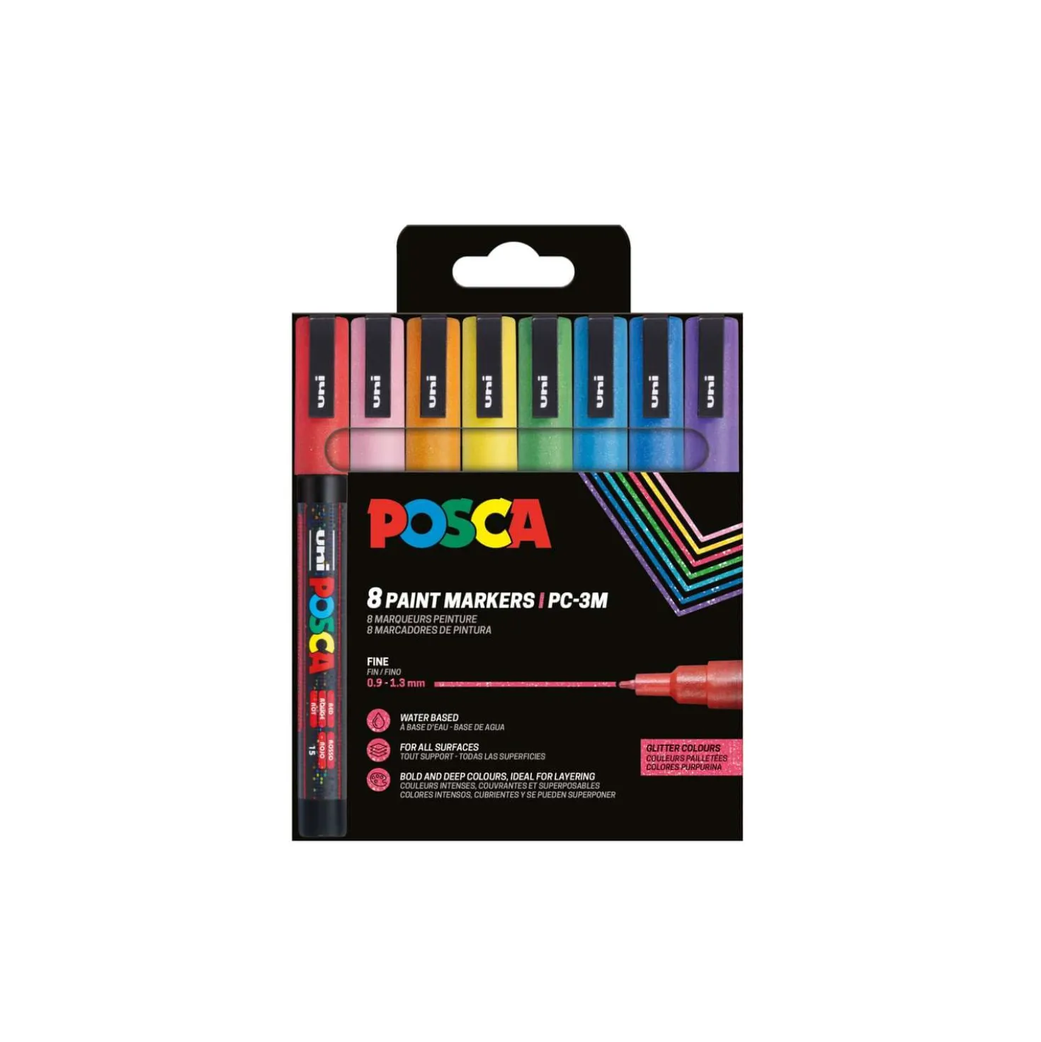 UNI POSCA Glitter-Marker PC-3ML 8er-Sets