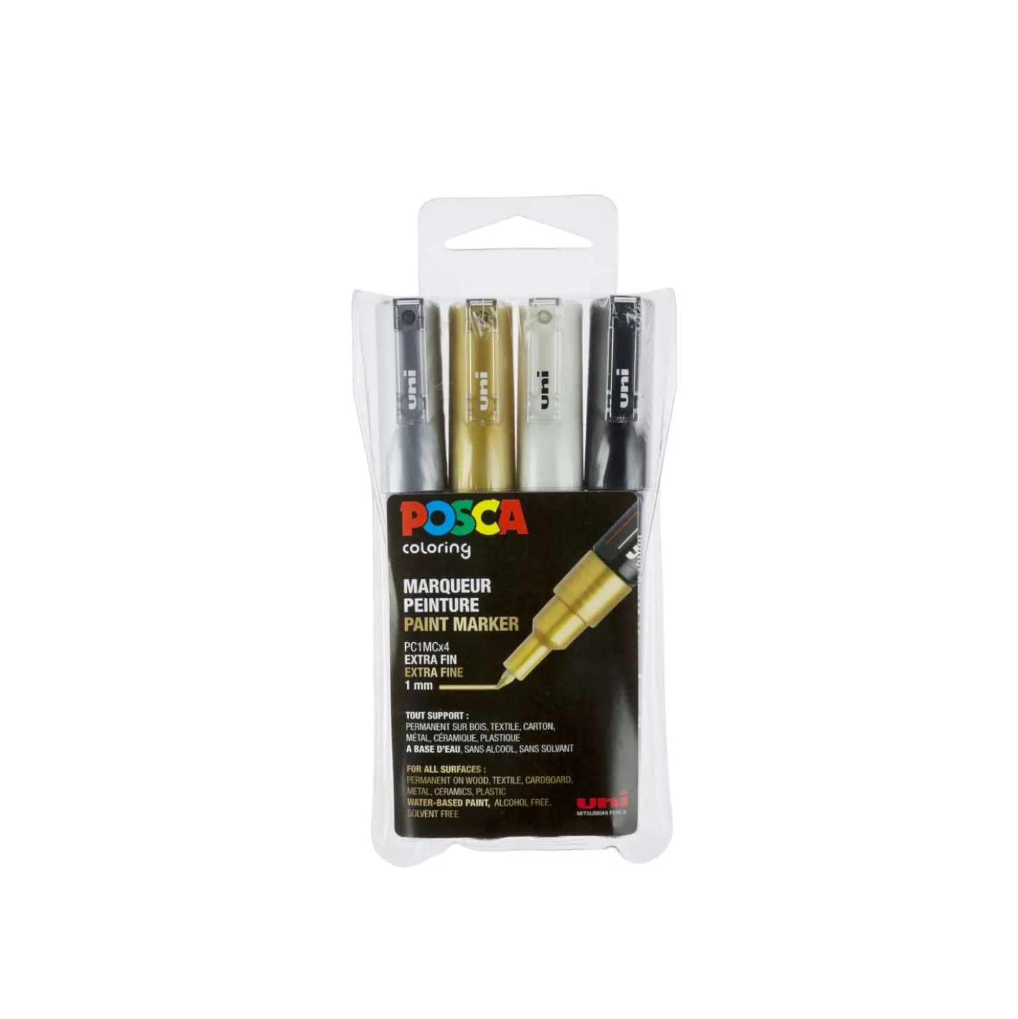 UNI POSCA Marker-Set PC-1MC, 4er Set