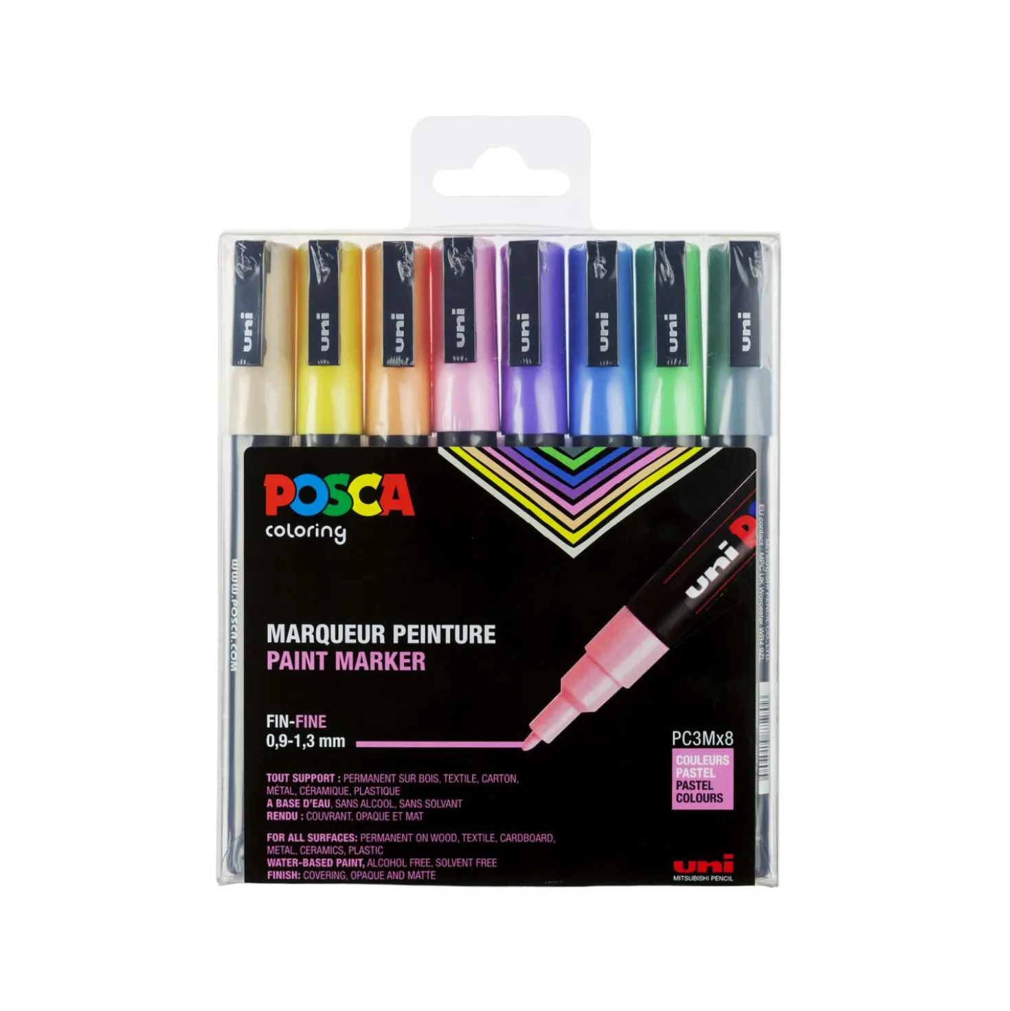 UNI POSCA Marker-Set PC-3M Pastell-Farben Set