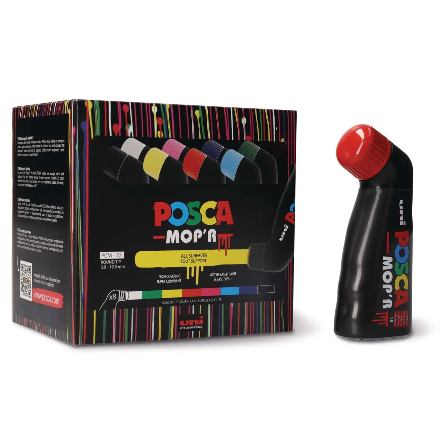 uni POSCA MOP'R Pigmentmarker PCM22, 8er-Set