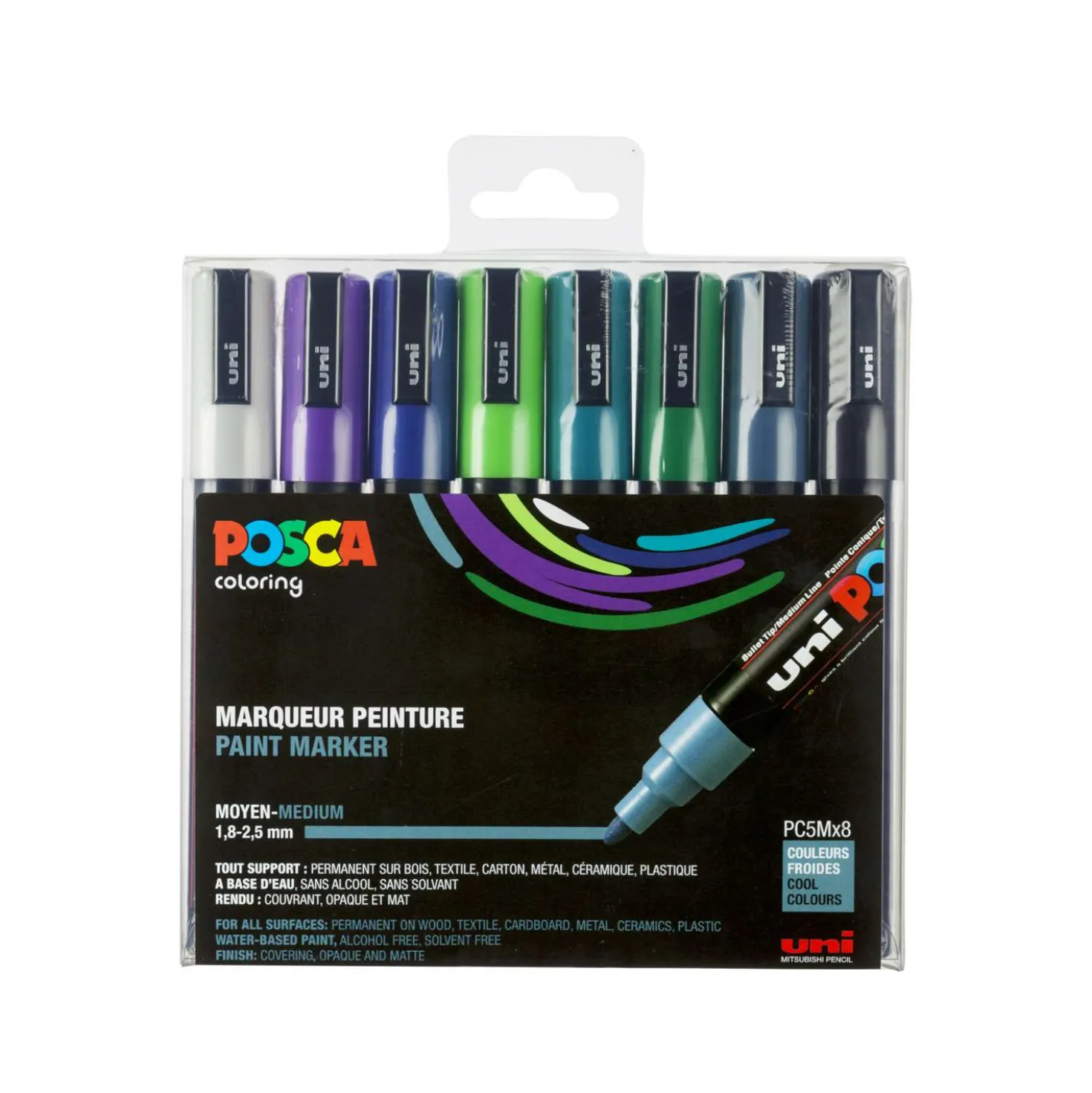 UNI POSCA PC-5M Marker 8er-Sets