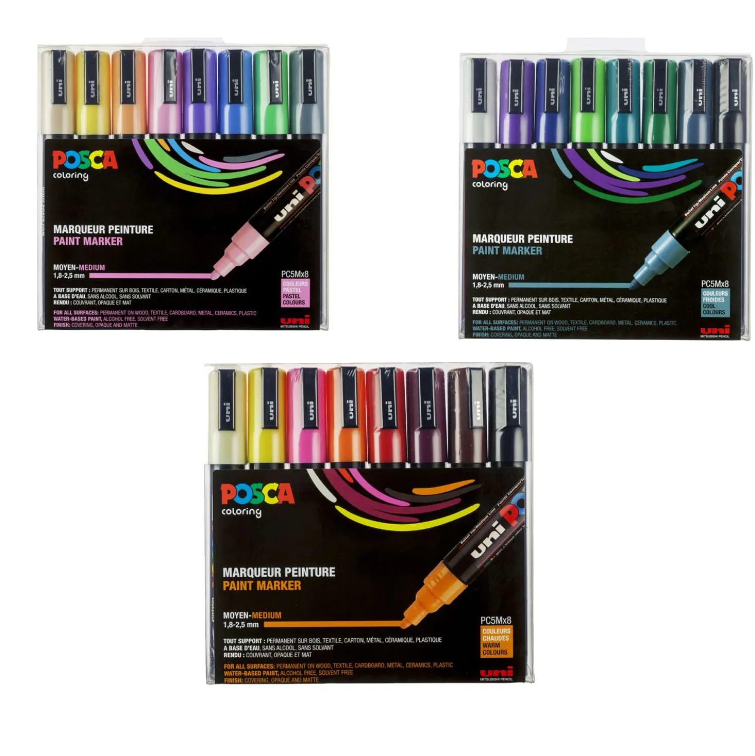 UNI POSCA PC-5M Marker 8er-Sets