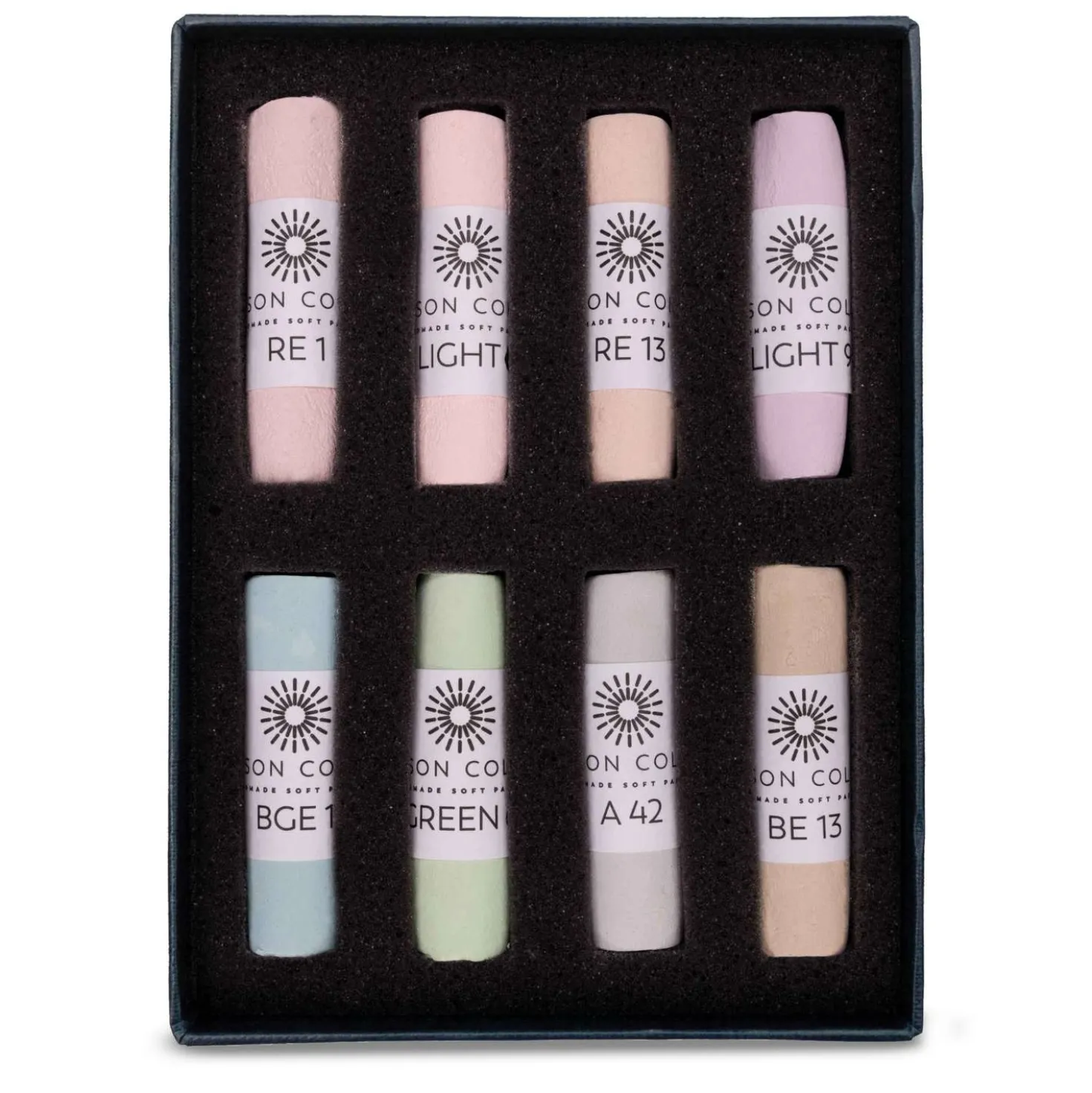 UNISON COLOUR Soft-Pastellkreiden, 8er-Sets, ganze Kreiden