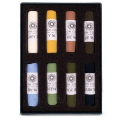 UNISON COLOUR Soft-Pastellkreiden, 8er-Sets, ganze Kreiden