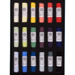 UNISON COLOUR Soft-Pastellkreiden, 18er-Sets, ganze Kreiden