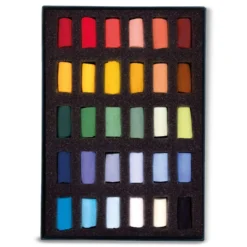 UNISON COLOUR Soft-Pastellkreiden, 30er-Set, halbe Kreiden