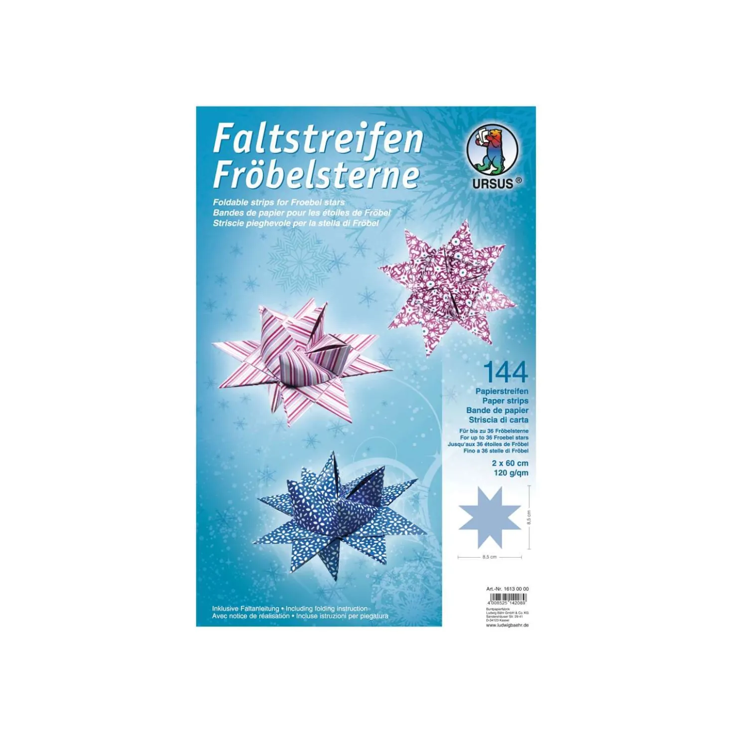 URSUS® Faltstreifen Fröbelsterne "Retro 2"