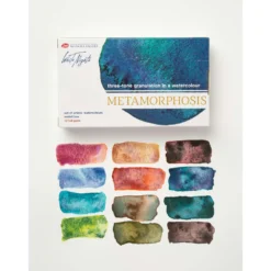 White Nights™ Aquarellfarben Set Metamorphosis mit 12 Näpfe im Metallkasten