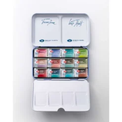 White Nights™ Aquarellfarben Set Metamorphosis mit 12 Näpfe im Metallkasten