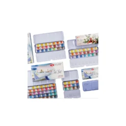 WHITE NIGHTS™ Extrafeine russische Künstler-Aquarellfarbe im hellblauen Metallkasten
