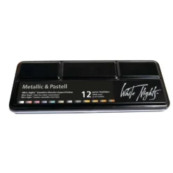 WHITE NIGHTS™ Extrafeine russische Künstler-Aquarellfarbe im Metallkasten, Metallic & Pastell