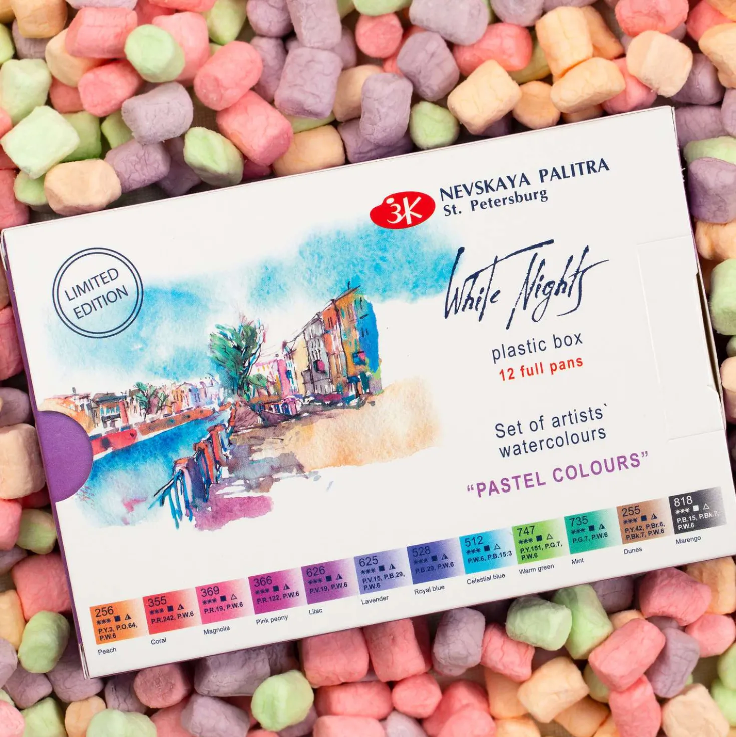 WHITE NIGHTS™ Künstler-Aquarellfarben-Set Pastel Colours