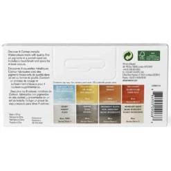 WINSOR & NEWTON Cotman™ Pocket Reisekasten, 8 x 1/2 Näpfchen Metallic-Aquarellfarbe