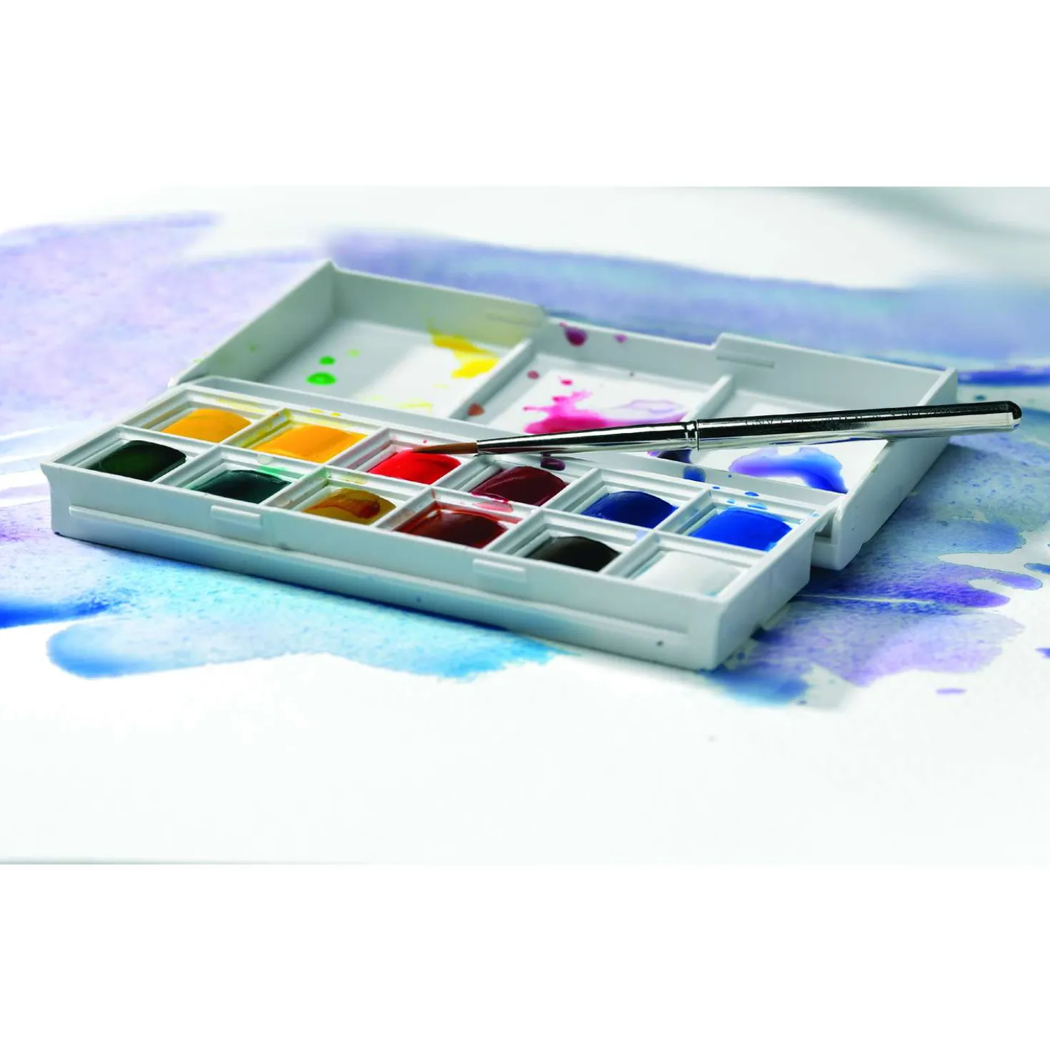 WINSOR & NEWTON Cotman™ Sketcher's Pocket Box, Aquarellfarben-Set mit 12 halben Näpfchen