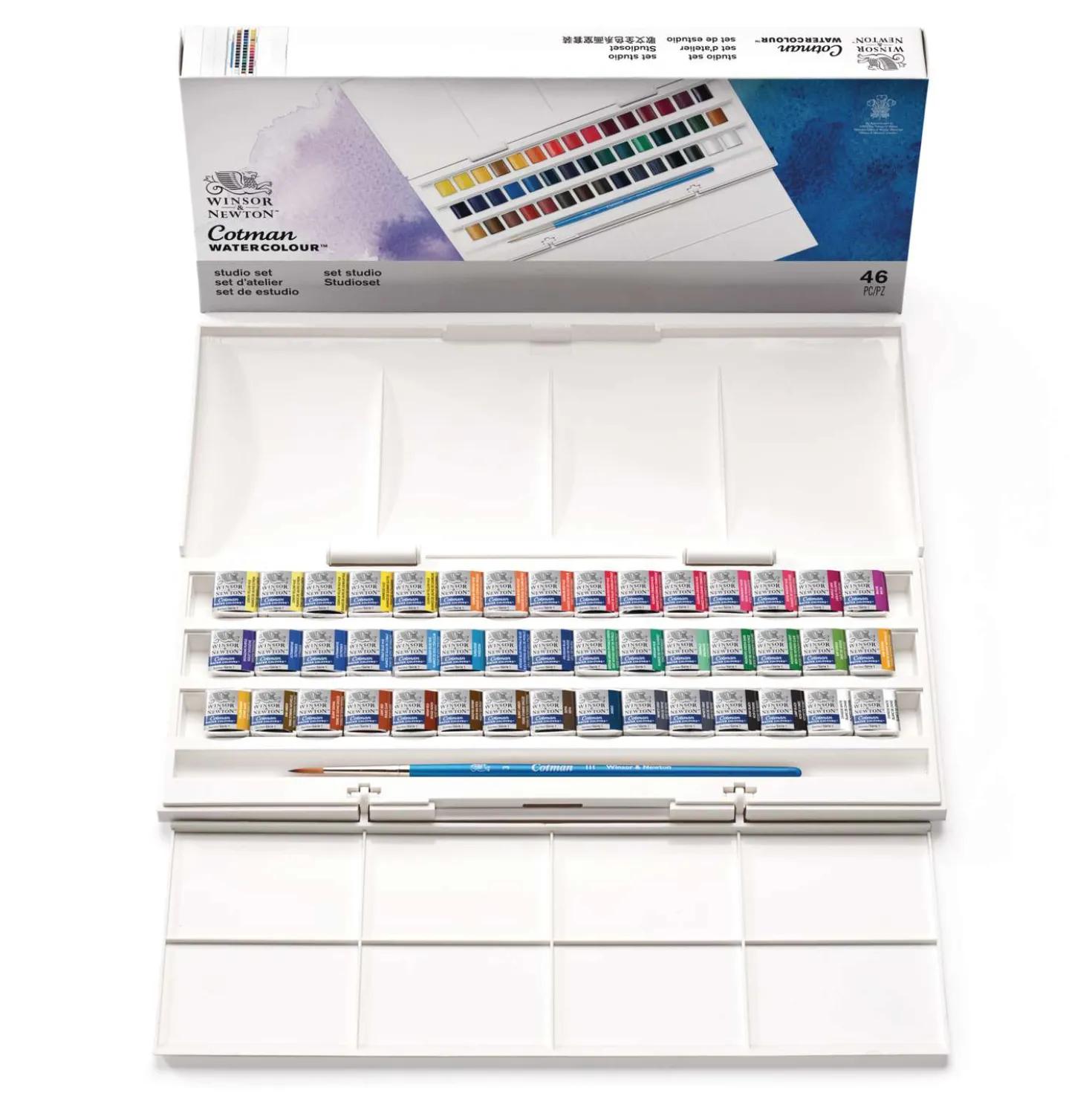 WINSOR & NEWTON Cotman™ Studio Aquarellfarben-Set, 46-teilig