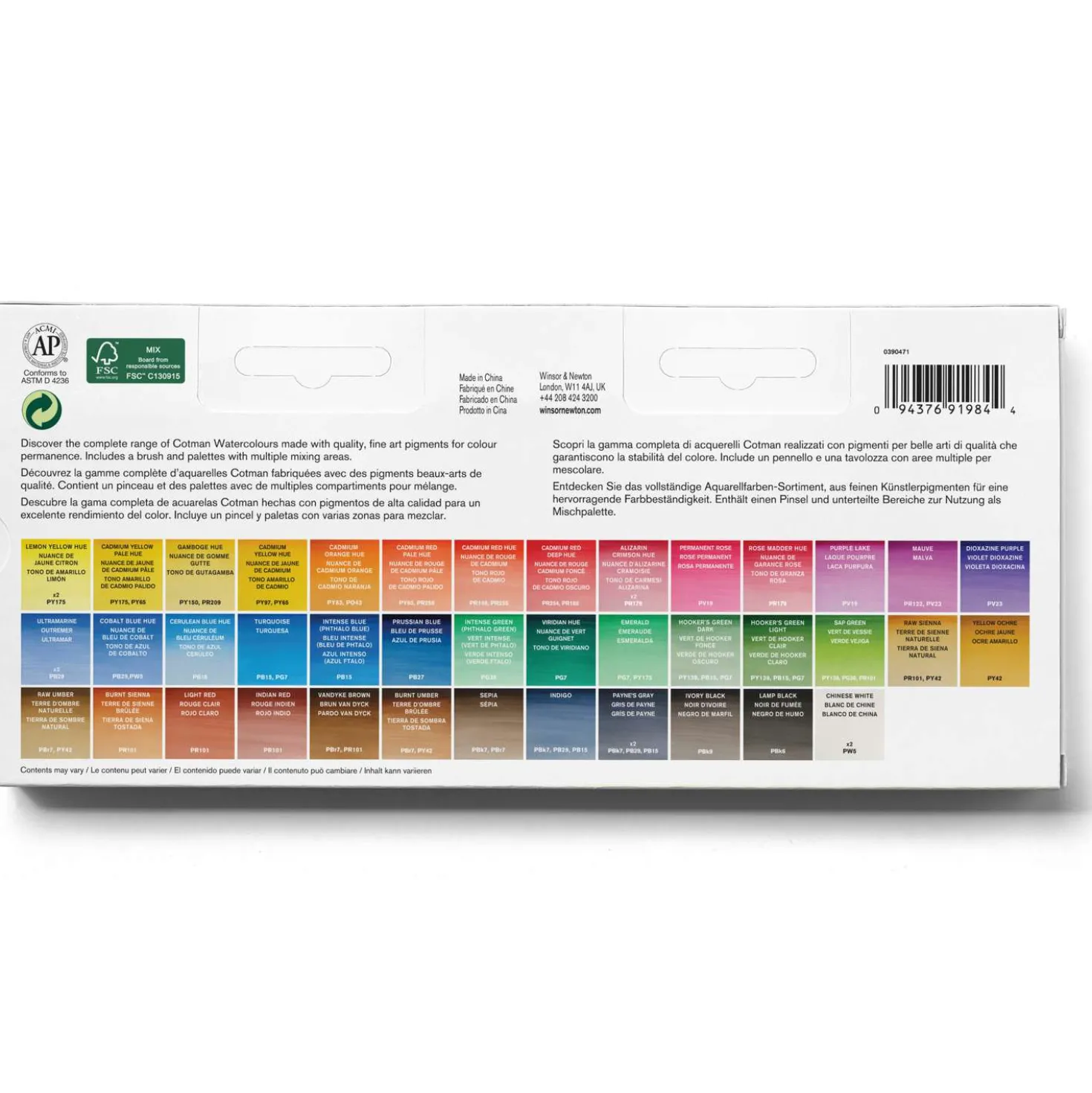 WINSOR & NEWTON Cotman™ Studio Aquarellfarben-Set, 46-teilig