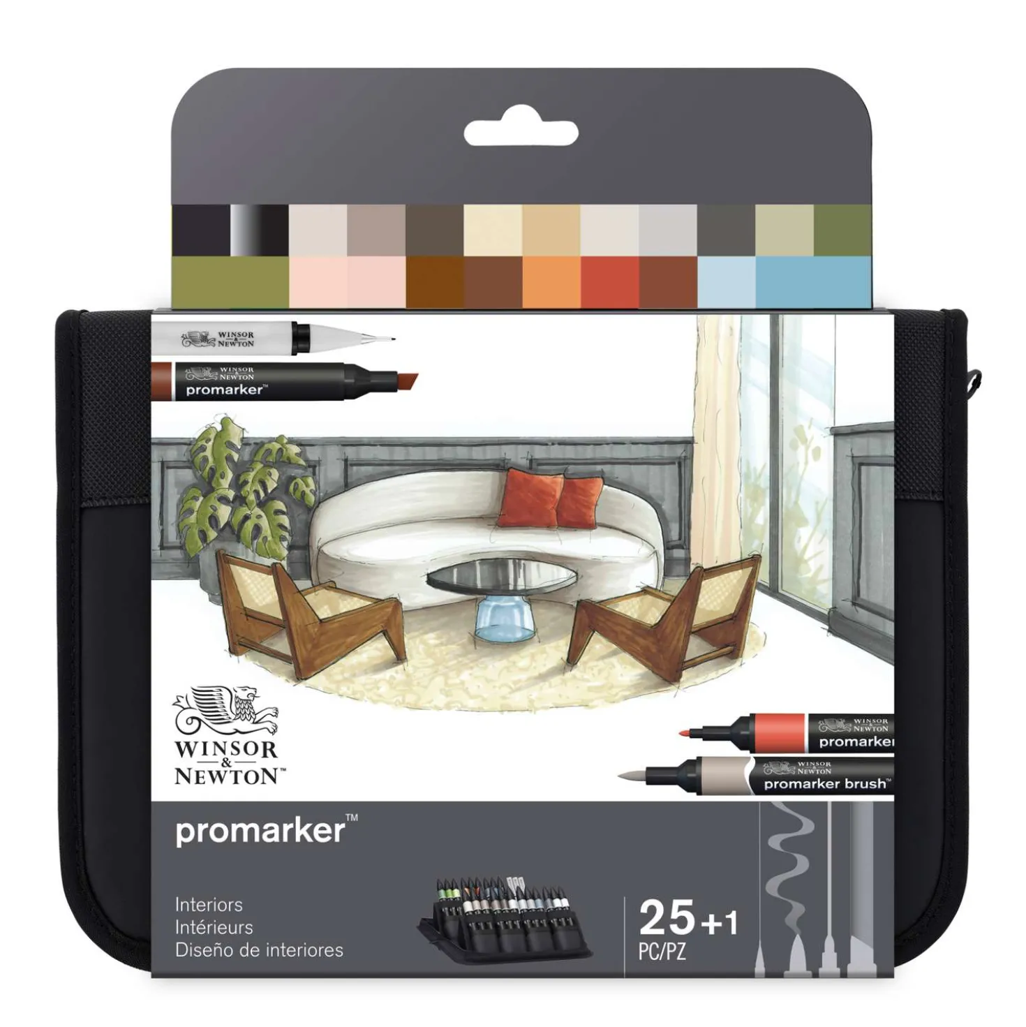 WINSOR & NEWTON™ „Interior“ Promarker Wallet Set, 25-teilig