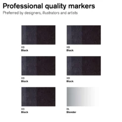 WINSOR & NEWTON™ promarker™ Set, 5 x schwarz + 1 x Blender
