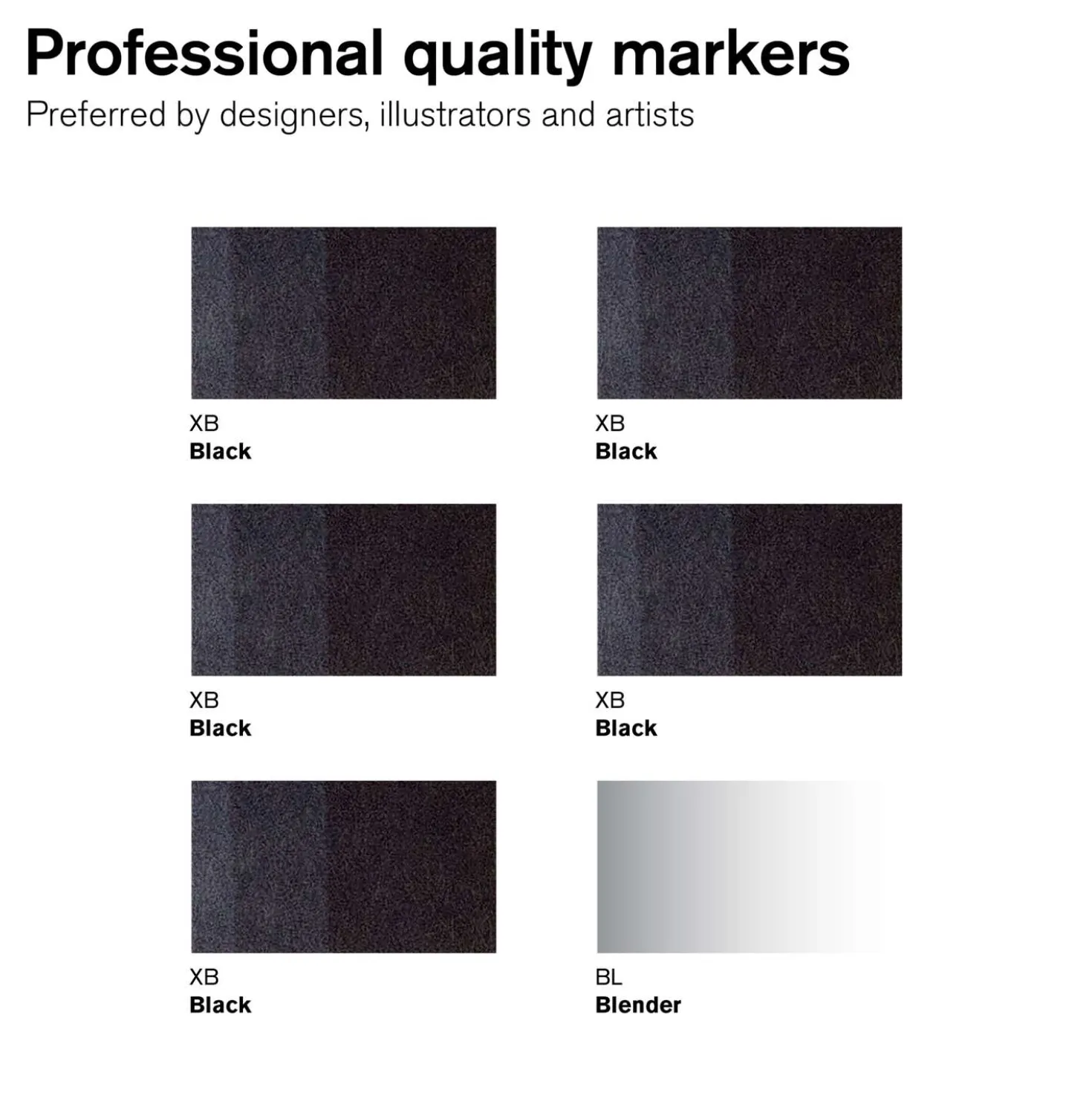 WINSOR & NEWTON™ promarker™ Set, 5 x schwarz + 1 x Blender